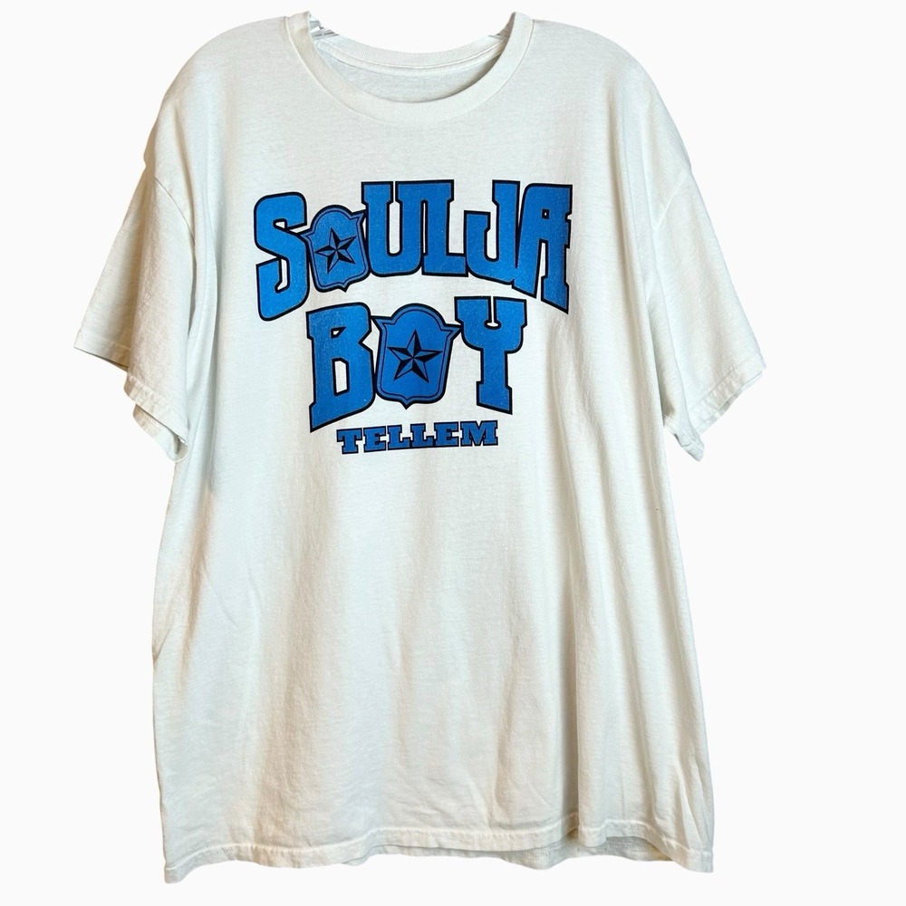 Vintage Soulja Boy Tell Em 2007 T-Shirt Size Large Y2K Rap Tee Double Sided